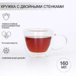 Кружка MAGISTRO стеклянная с двойными стенками «Дуо» 160 мл 9×6 5 см