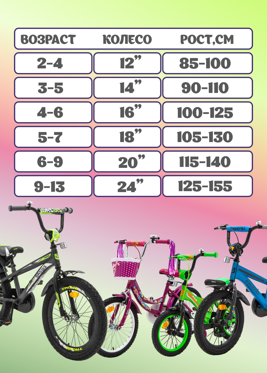 Двухколесный велосипед ZigZag 16 дюймов - фото 3