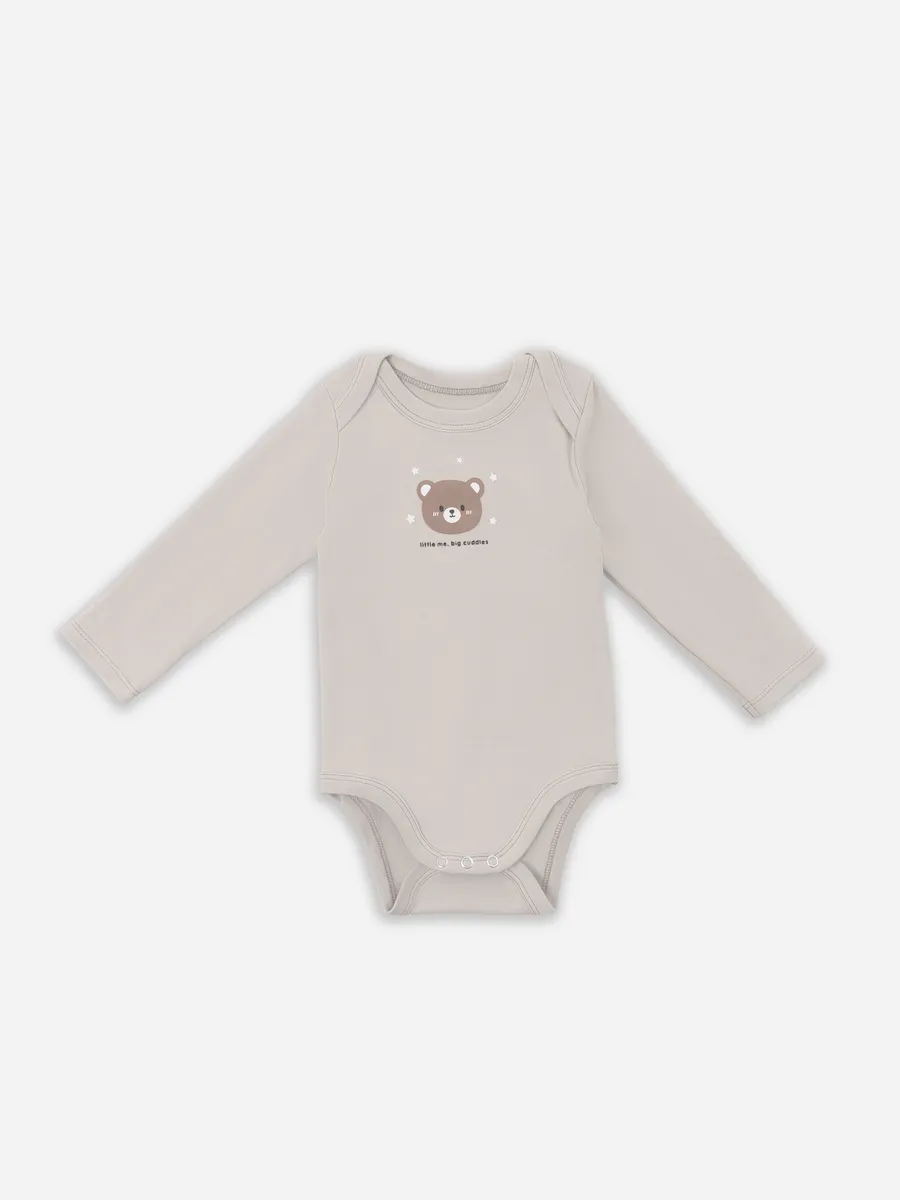 Боди 3 шт Mark Formelle (Марк Формэль) 13016-3/молочный +серо-коричневый +бежевый +печать - фото 13