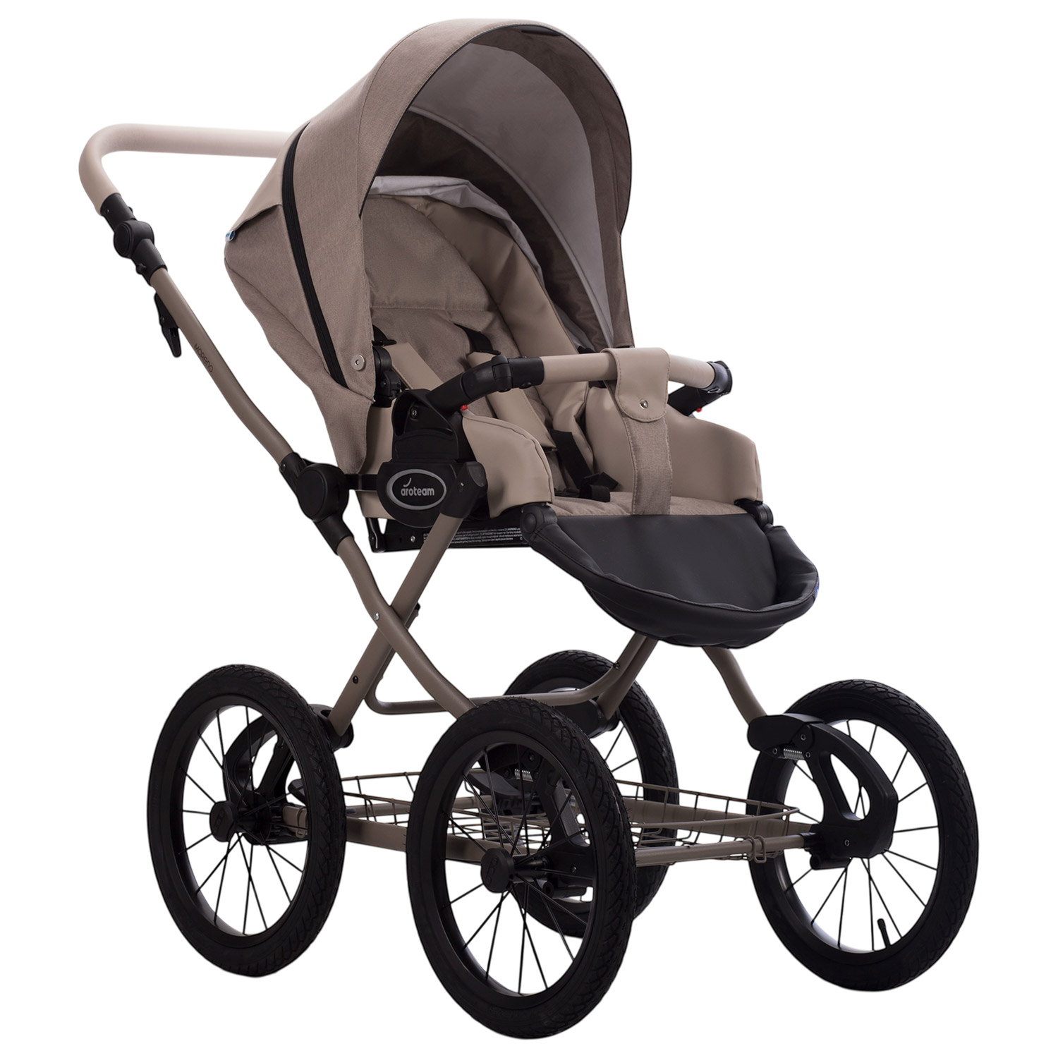 Коляска 2в1 Aroteam Moreno SL беж рама бежевый - фото 3