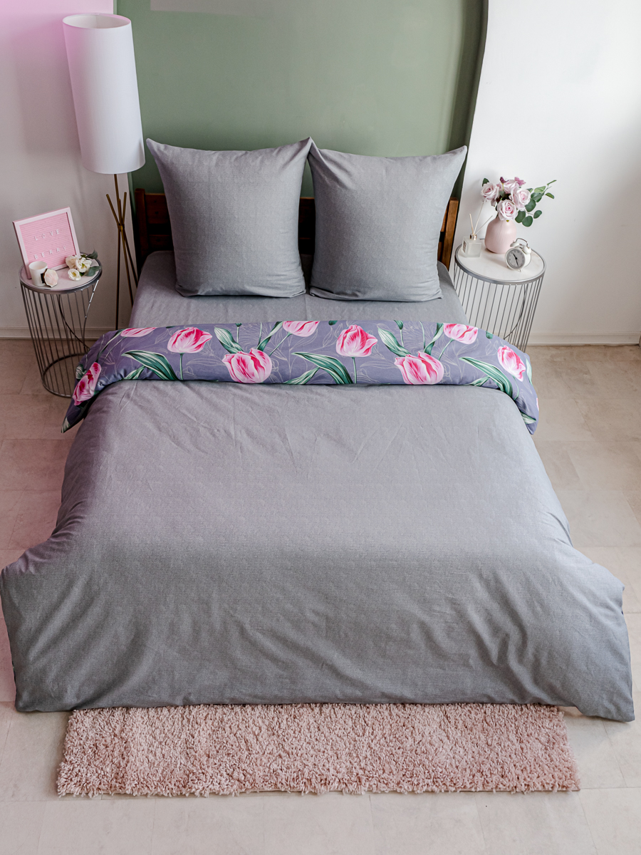 Комплект постельного белья LOVEBERRY Тюльпаны двуспальный 4 предм. - фото 6