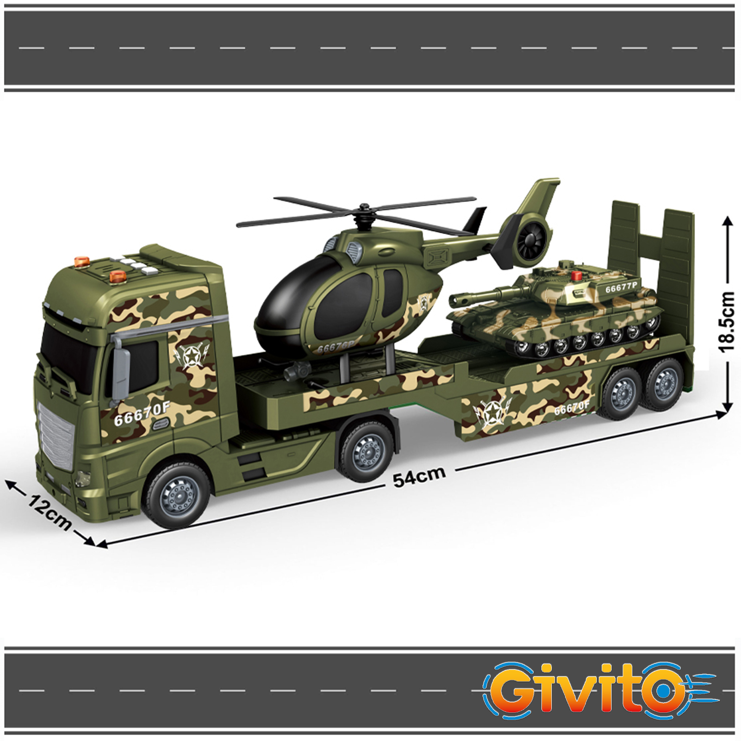 Автовоз Givito Военный транспортер G235-479 - фото 3