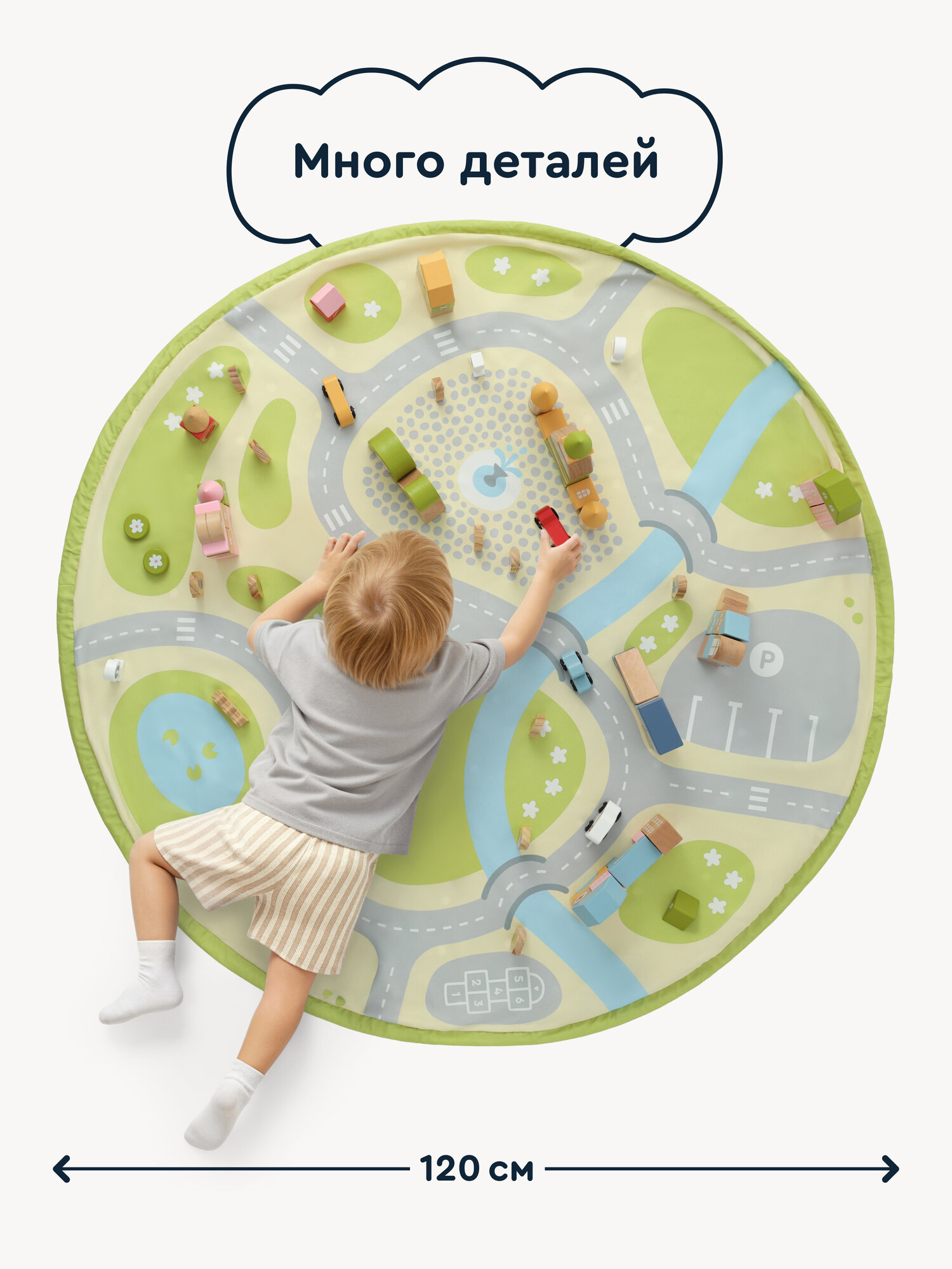 Конструктор Junion Город кубиков деревянный 127 дет. - фото 2