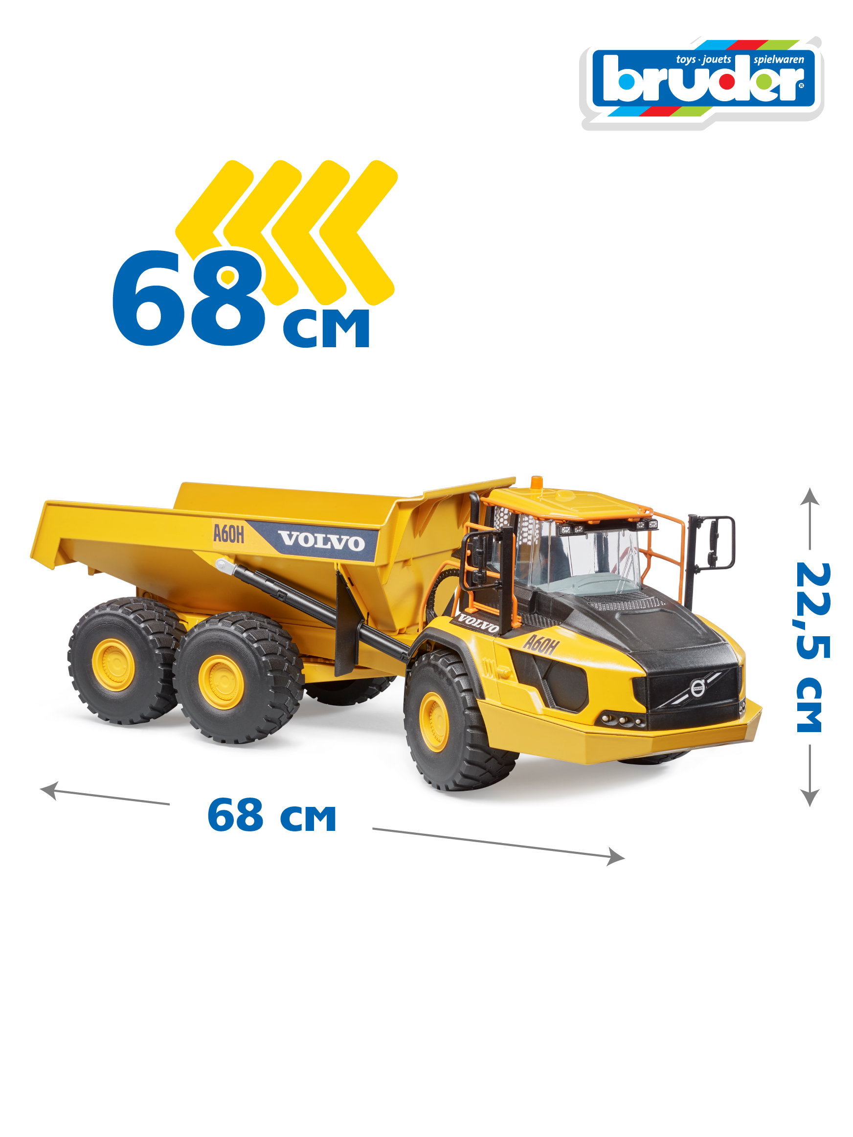 Самосвал Bruder Volvo A60H сочлененный 02-455 - фото 2