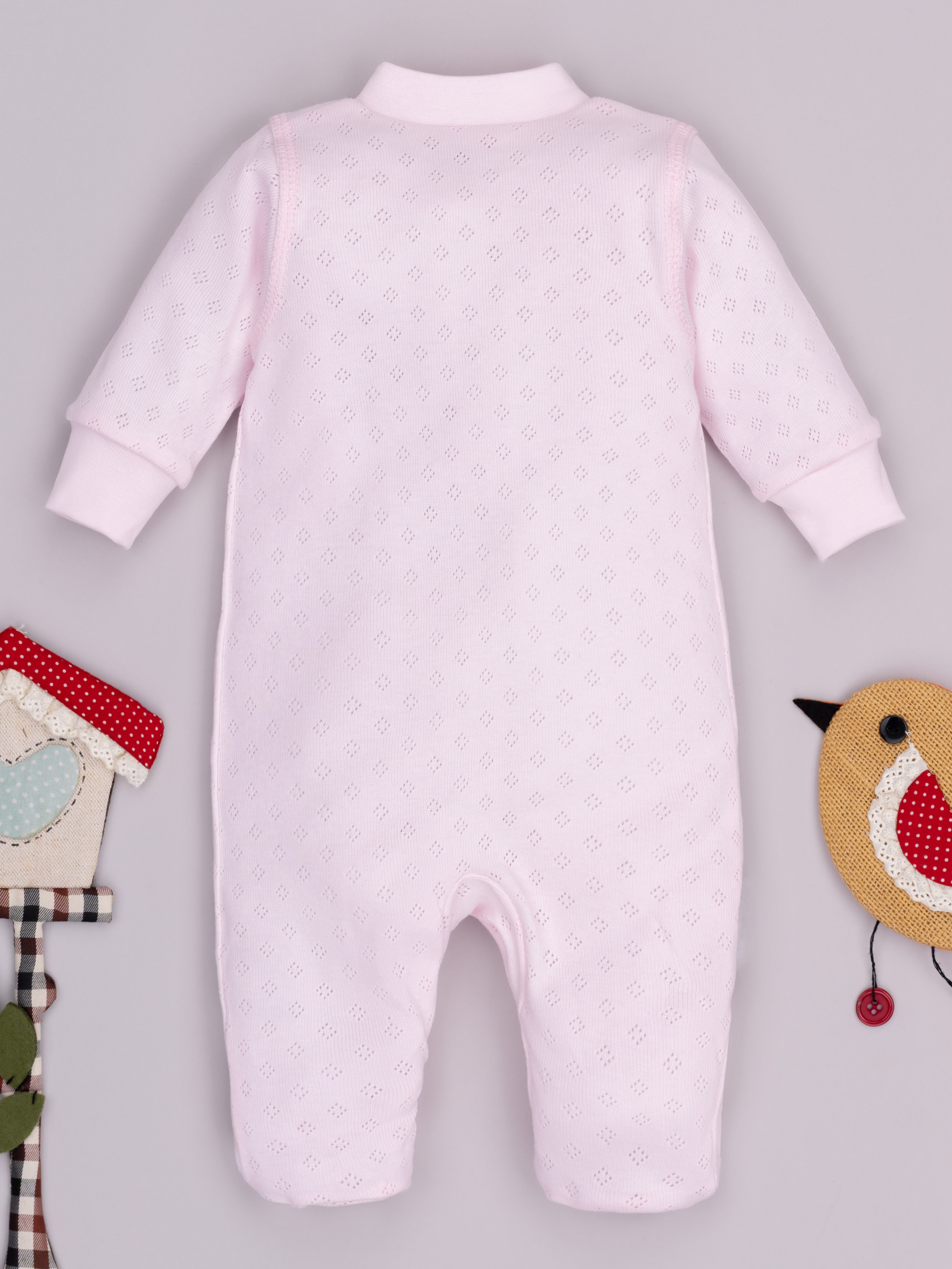 Комбинезон ТРИЯ 1021 ажурная рибана Soft розовый - фото 10