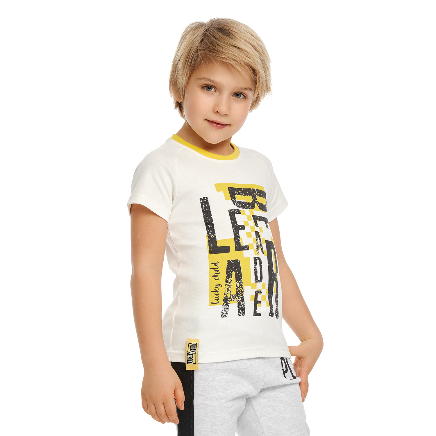 Футболка Lucky Child 95-26/2-7/молочный - фото 1