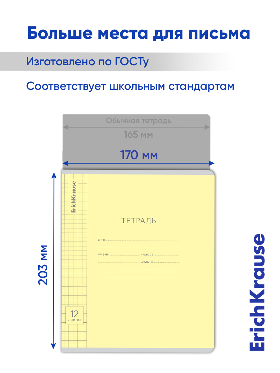 Тетрадь ErichKrause клетка 12 лист. 10 шт. - фото 6