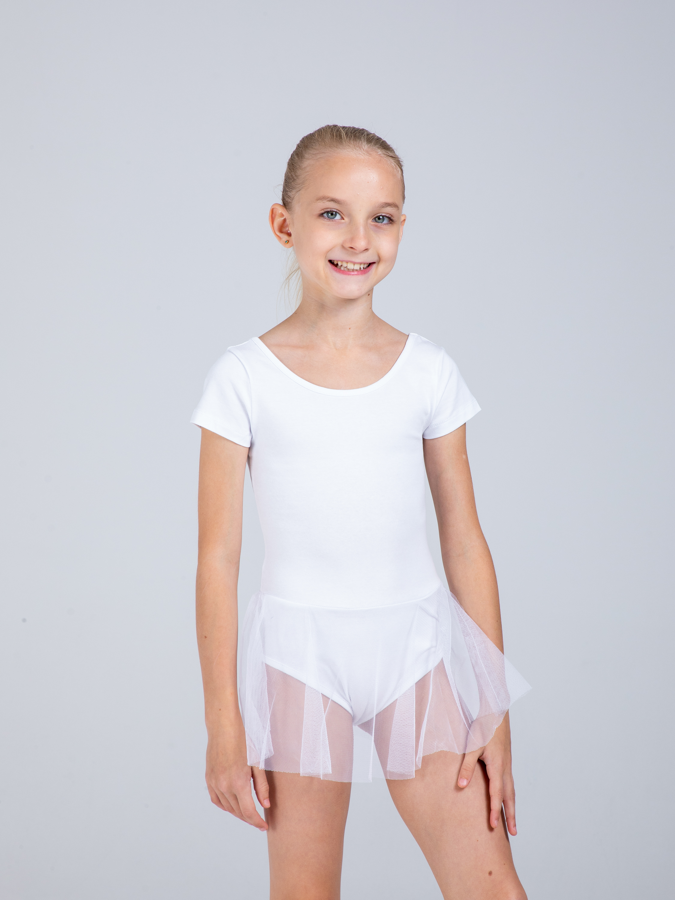 Купальник гимнастический STELLA MODA 26404_белый - фото 1