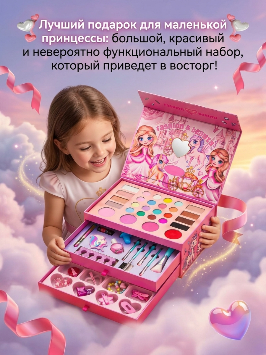 Набор детской косметики для девочек ТОТОША Единорог 160 предметов - фото 5
