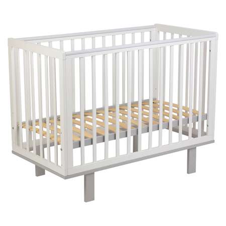 Детская кроватка Polini kids прямоугольная, (серый, белый)