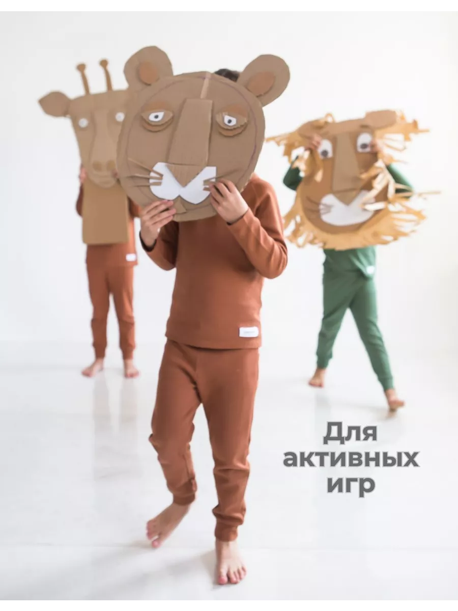Пижама Goose Mouse Гусь и Мышка 12.11 ВАФЕЛЬКА Коричнево-медный - фото 9