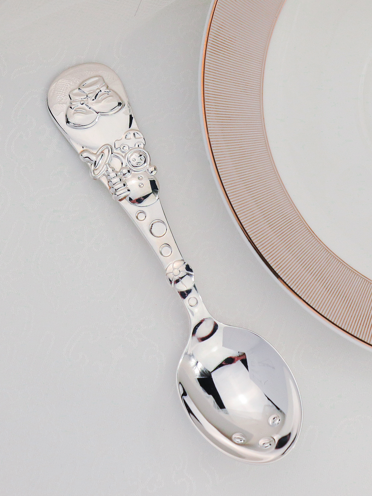 Ложка Кольчугинский мельхиор DODO Ботиночки посеребренная - фото 8