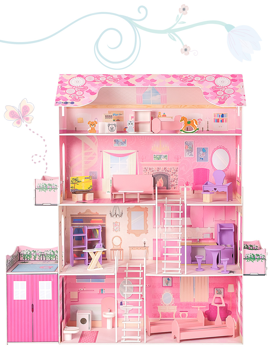 Домик для кукол PAREMO 121 см с мебелью PD316-01 - фото 11