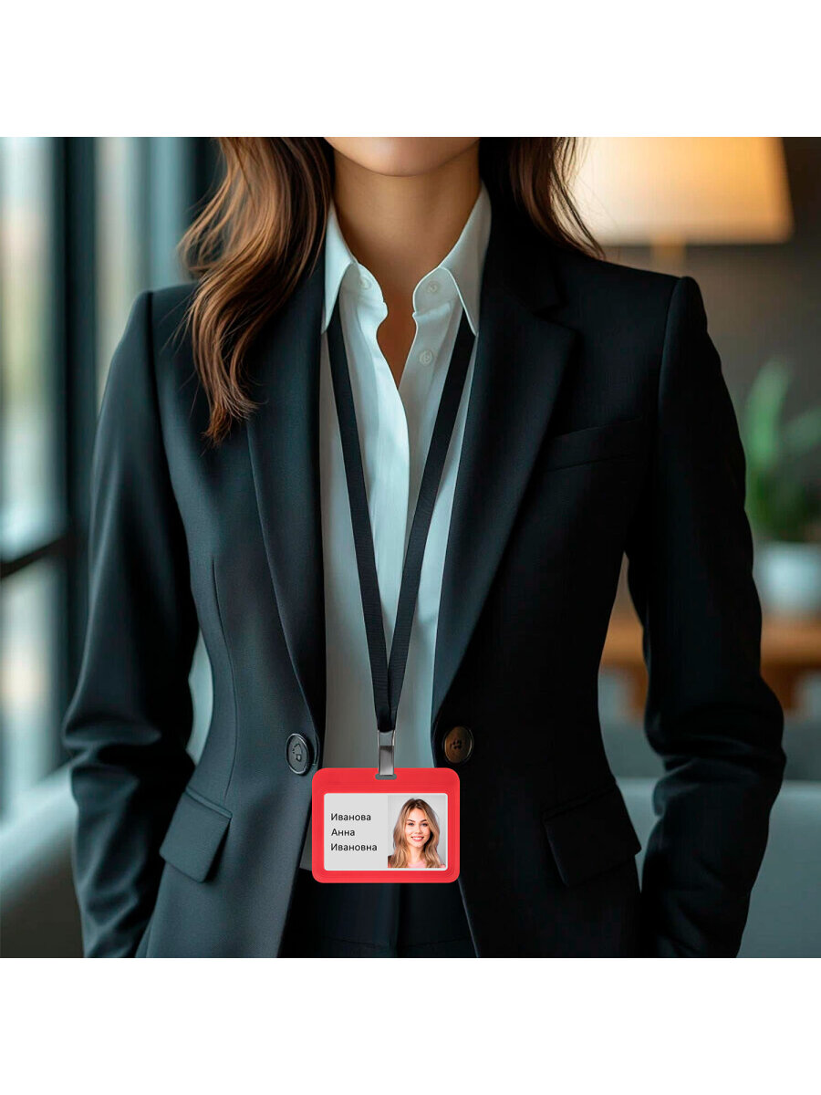 Бейдж Brauberg красный - фото 7