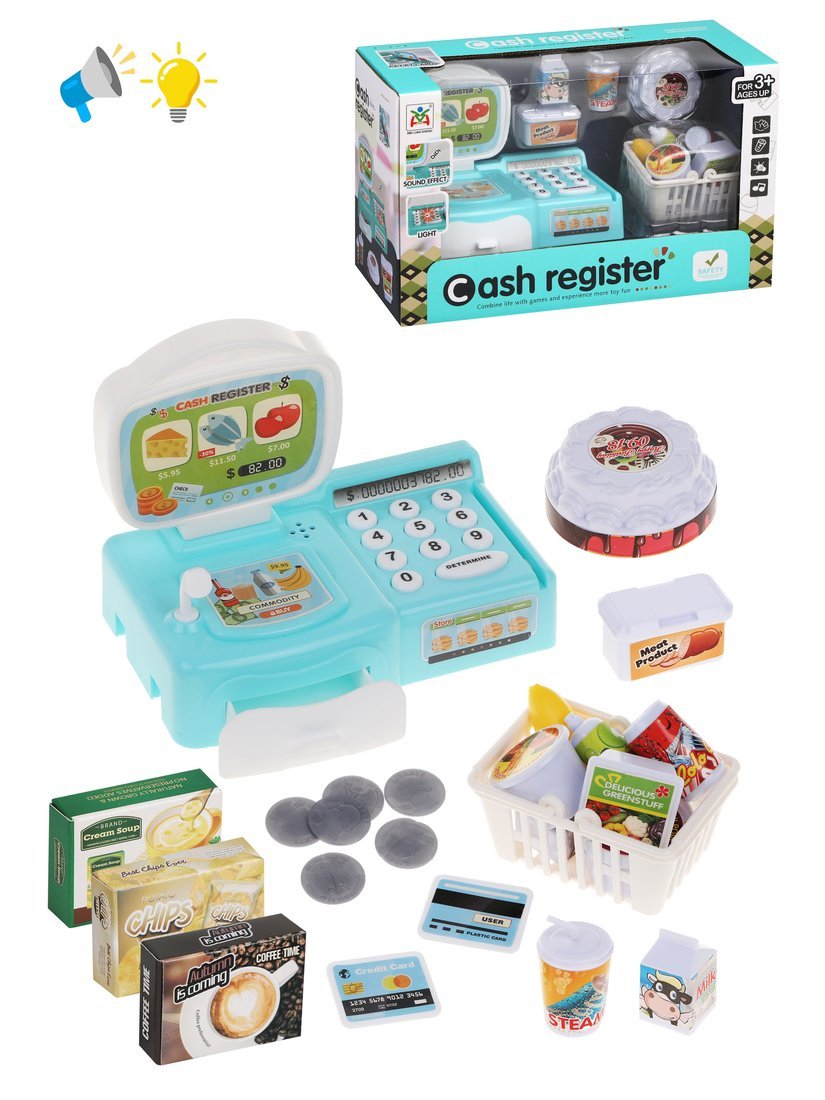 Игровой набор Наша Игрушка касса, продукты - фото 1