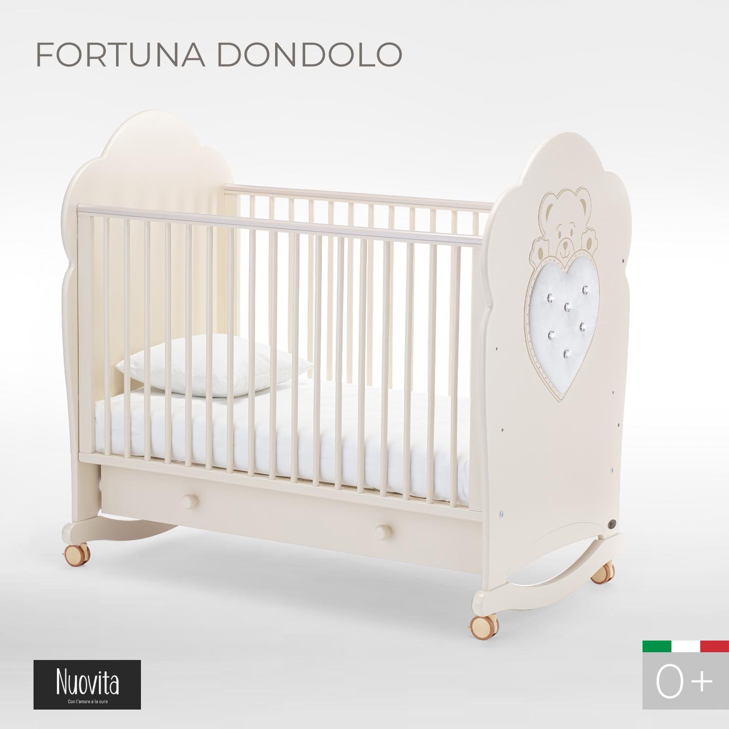 Детская кроватка Nuovita Fortuna dondolo, без маятника (слоновая кость) - фото 1