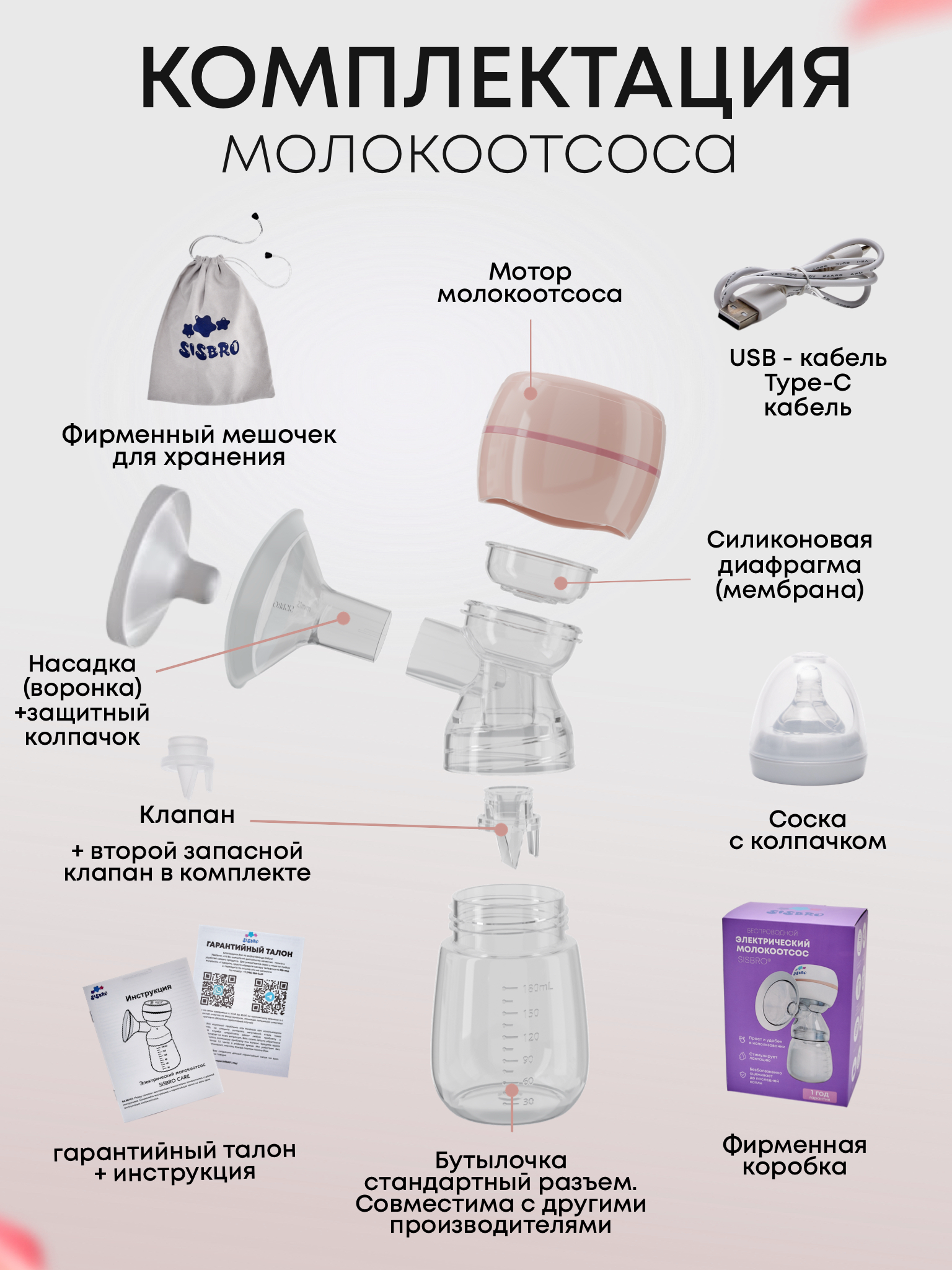 Молокоотсос электрический SISBRO Care - фото 16