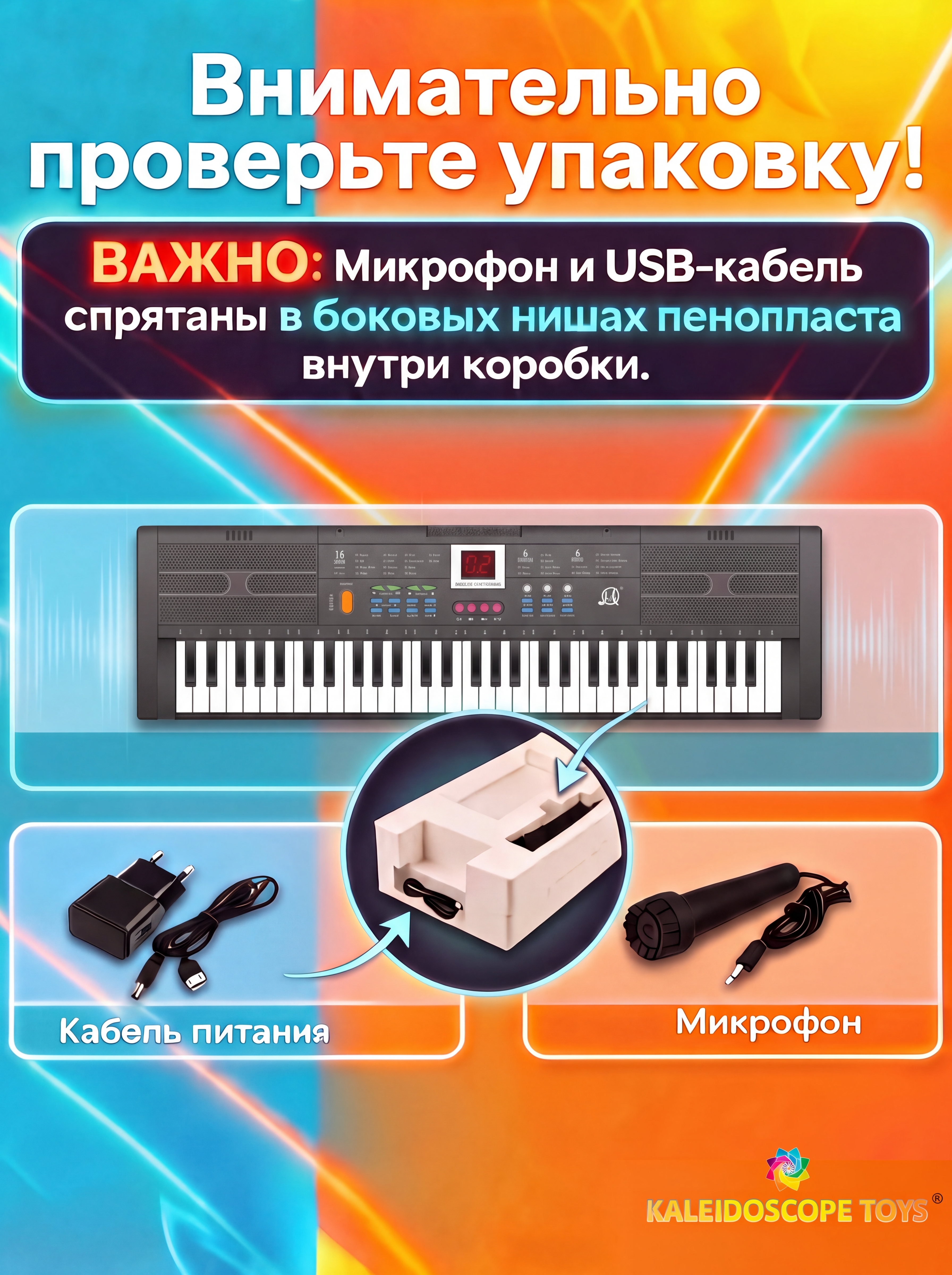 Игрушка музыкальная Kaleidoscope toys синтезатор - фото 2