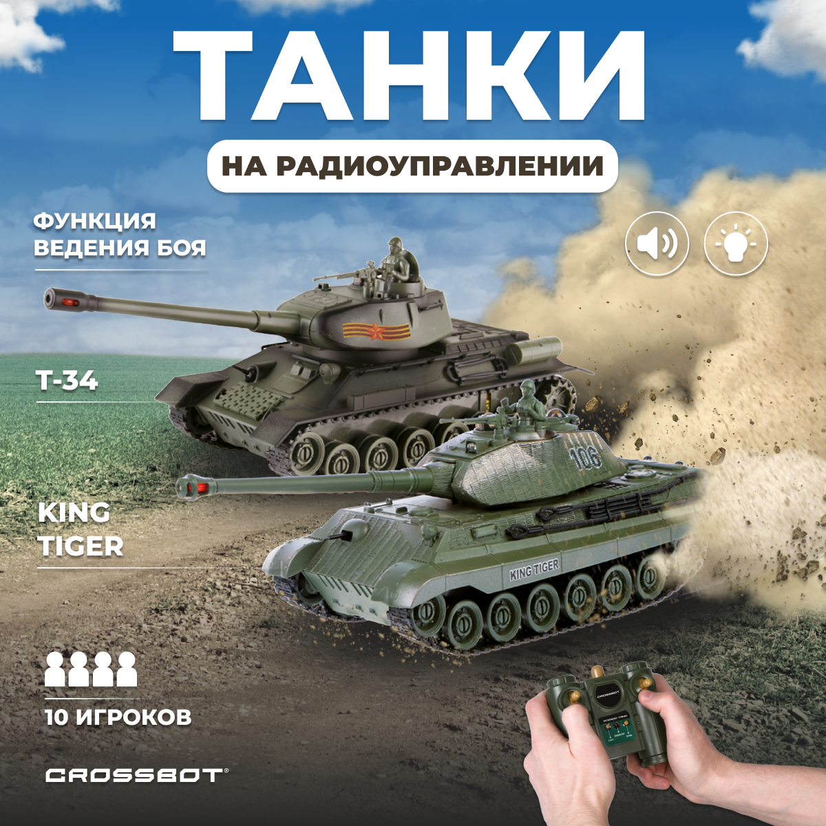 Танк РУ CROSSBOT Т-34 и king tiger 1:24 - фото 11