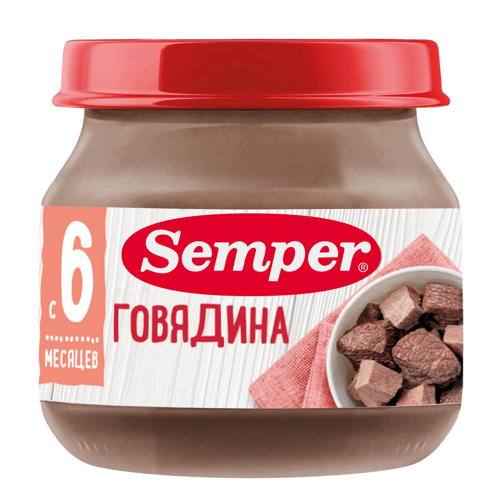 Пюре Semper Говядина с 6 мес 80 г - фото 1