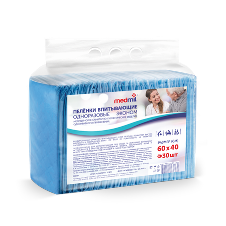 Пелёнки одноразовые MEDMIL 40х60 см 30 шт.