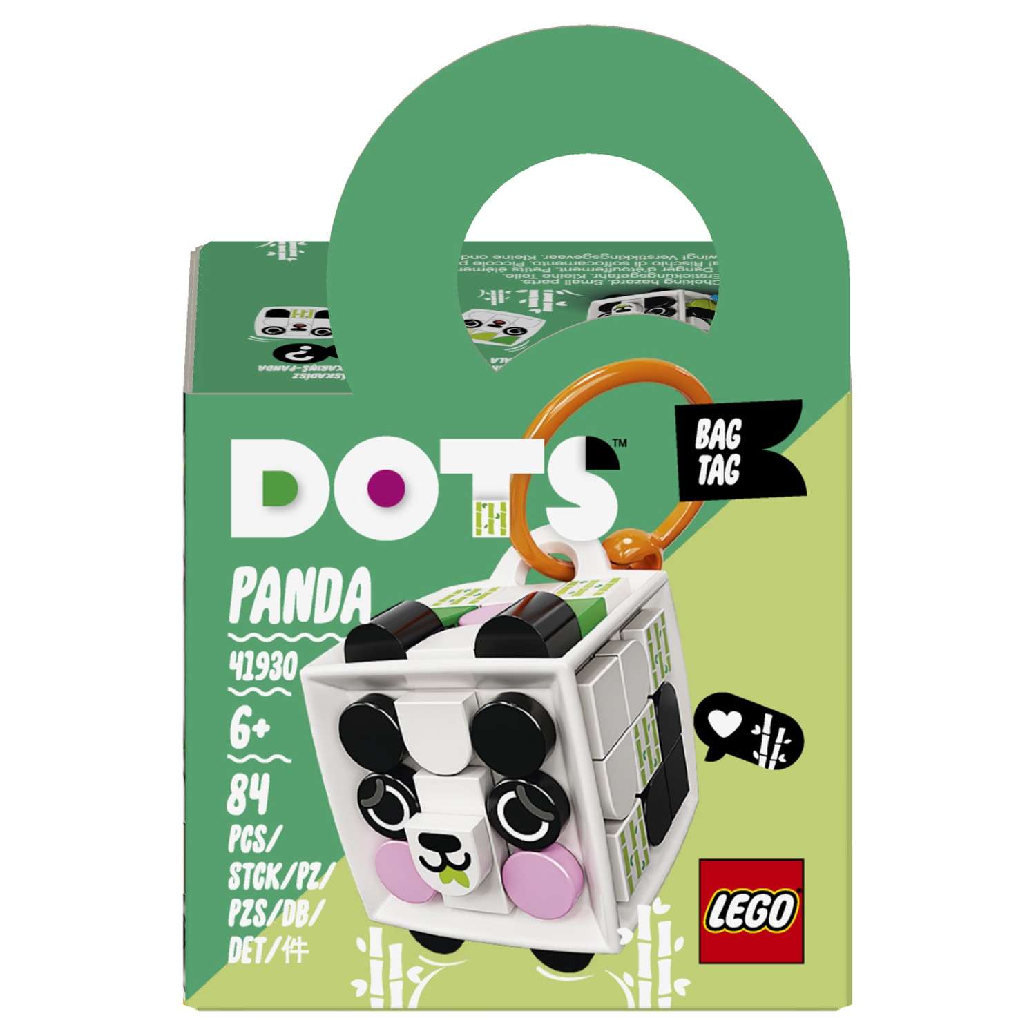 Конструктор LEGO DOTS Брелок Панда блочный - фото 2