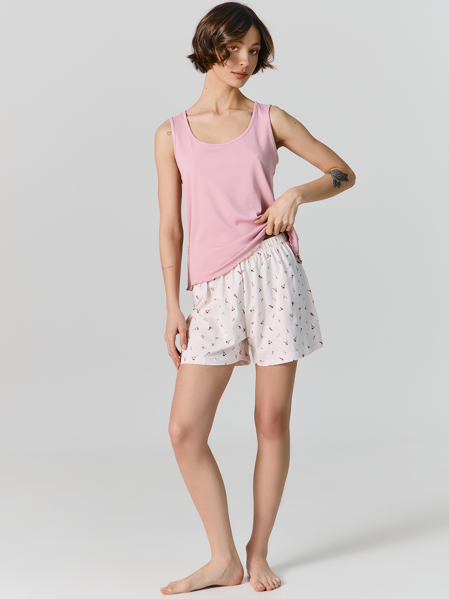 Пижама Mark Formelle (Марк Формэль) 592654/пыльный розовый +цветочки на розовом - фото 1