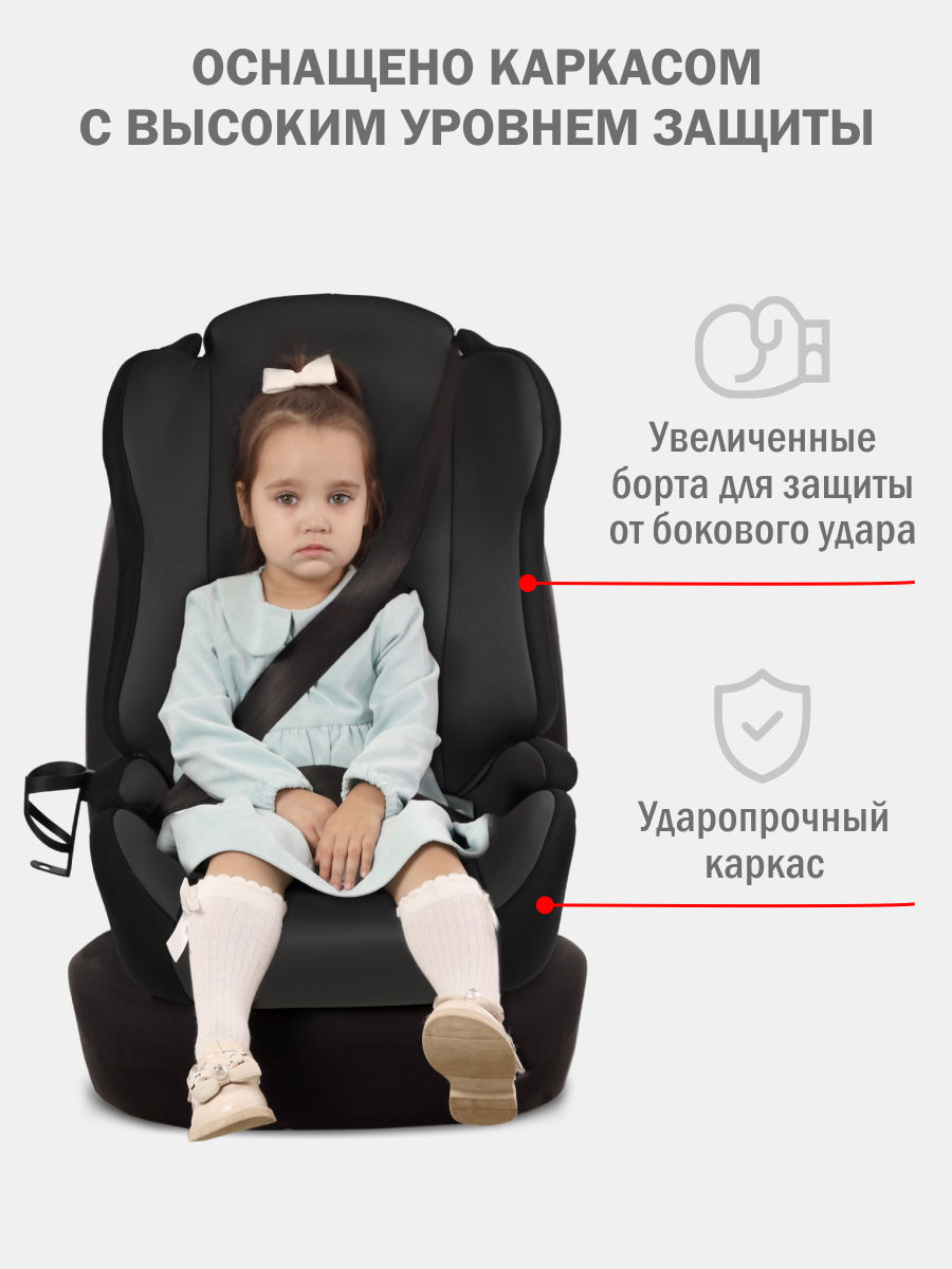 Автокресло SIGER Кросс Fix Isofix 2/3 (15-36 кг) черный - фото 4