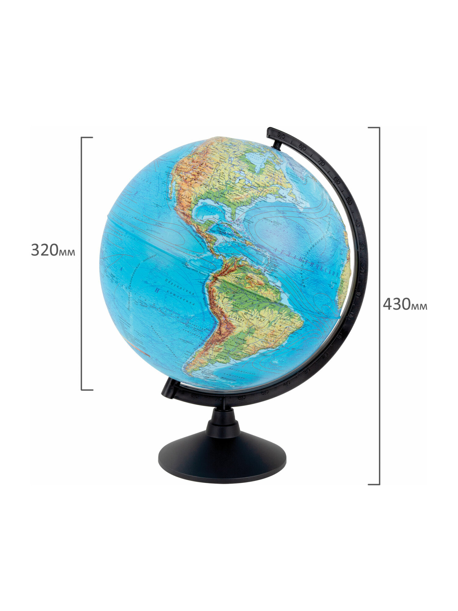 Глобус Globen физический детский для школы рельефный диаметр 32 см - фото 11