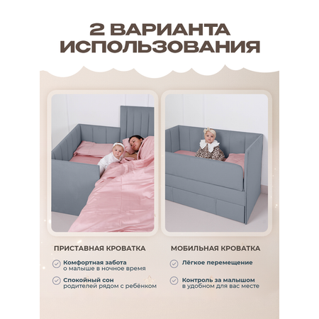 Кровать Три Кроватки Тито (синий)