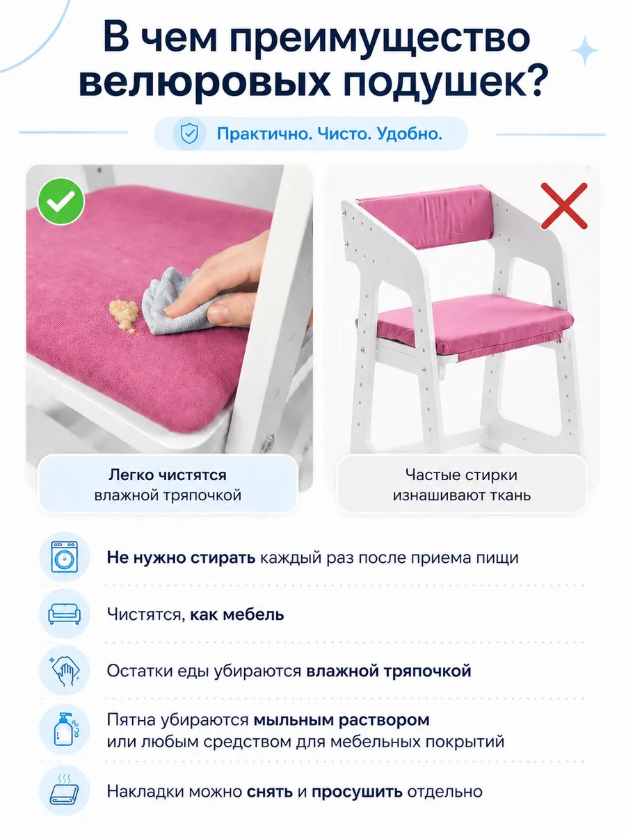 Стульчик для кормления Klikkin с мягким сиденьем белый - фото 3