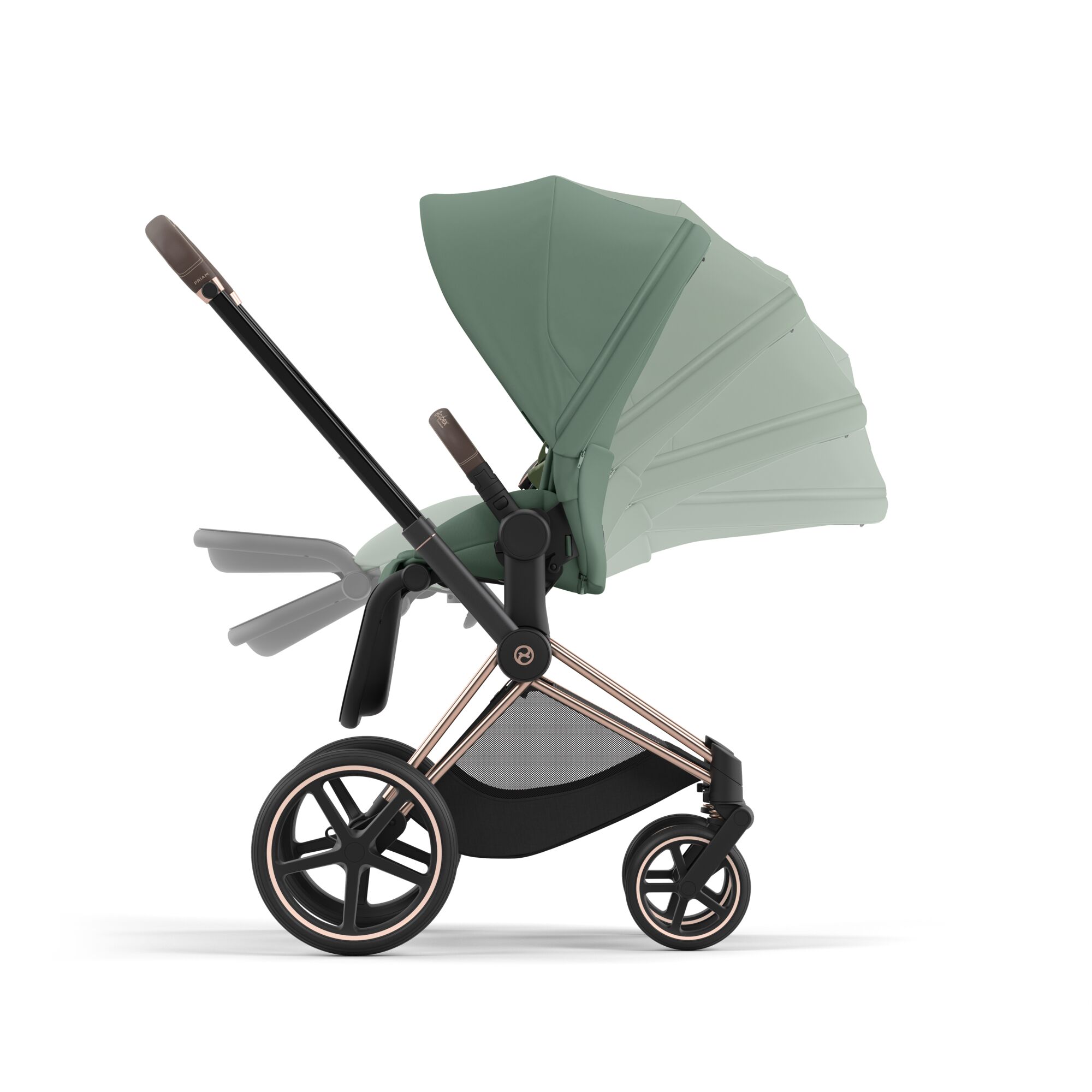 Коляска 2в1 Cybex Priam IV Rosegold зеленый - фото 8