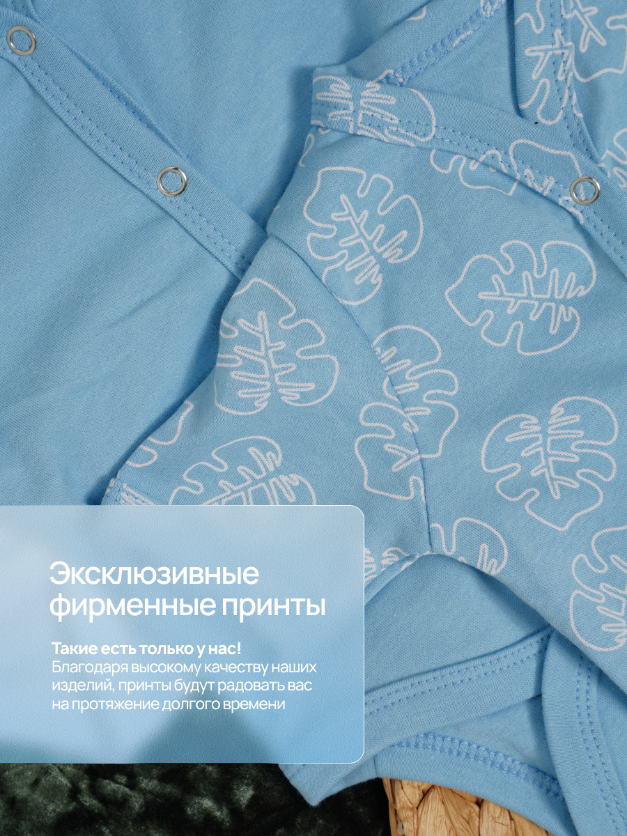 Боди 3 шт Супер Пупс нбр/3пр/бд/коррук/SK23синийлисточкиветочки - фото 4