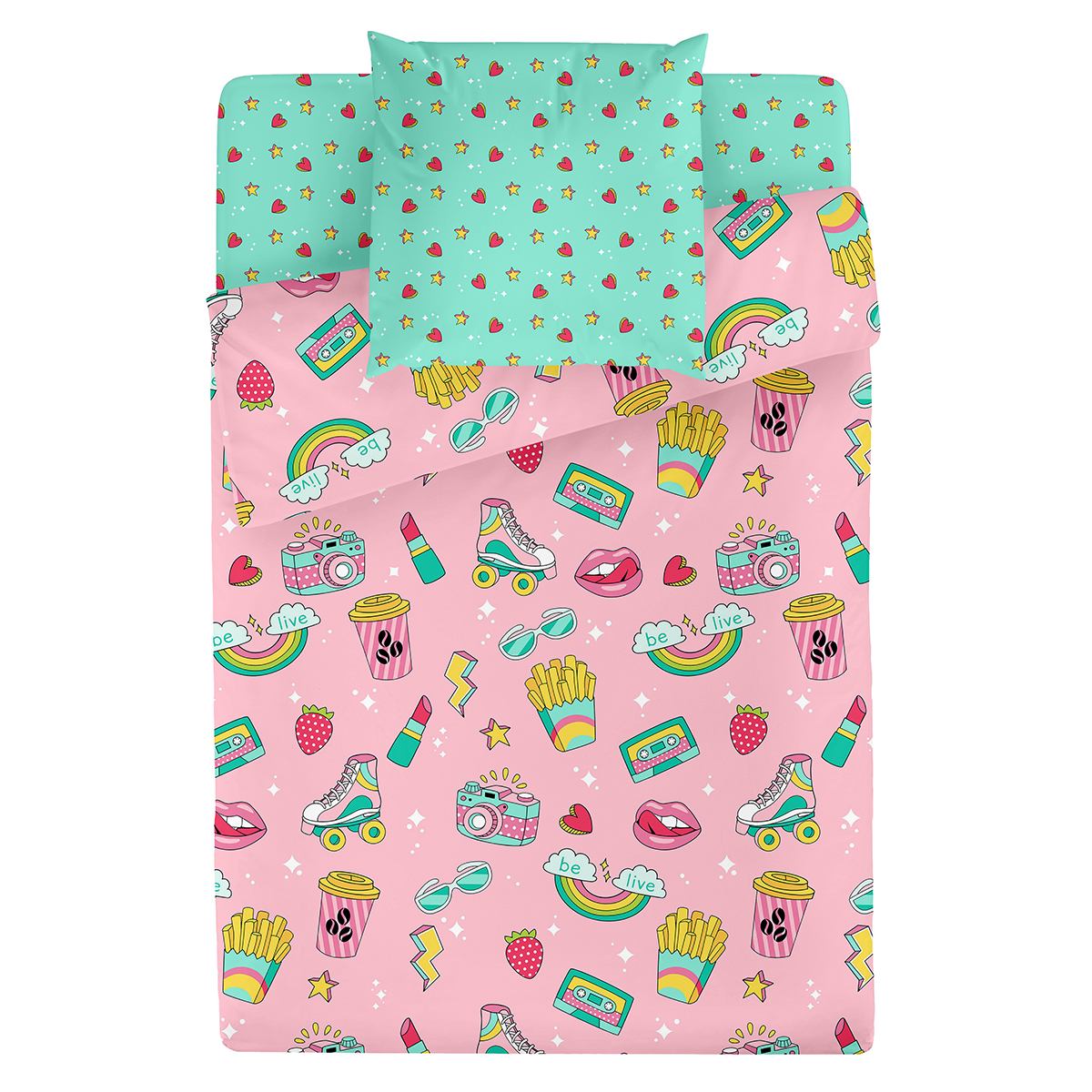 Комплект постельного белья TEO kids 1.5-спальный Lips наволочка 50х70 - фото 7