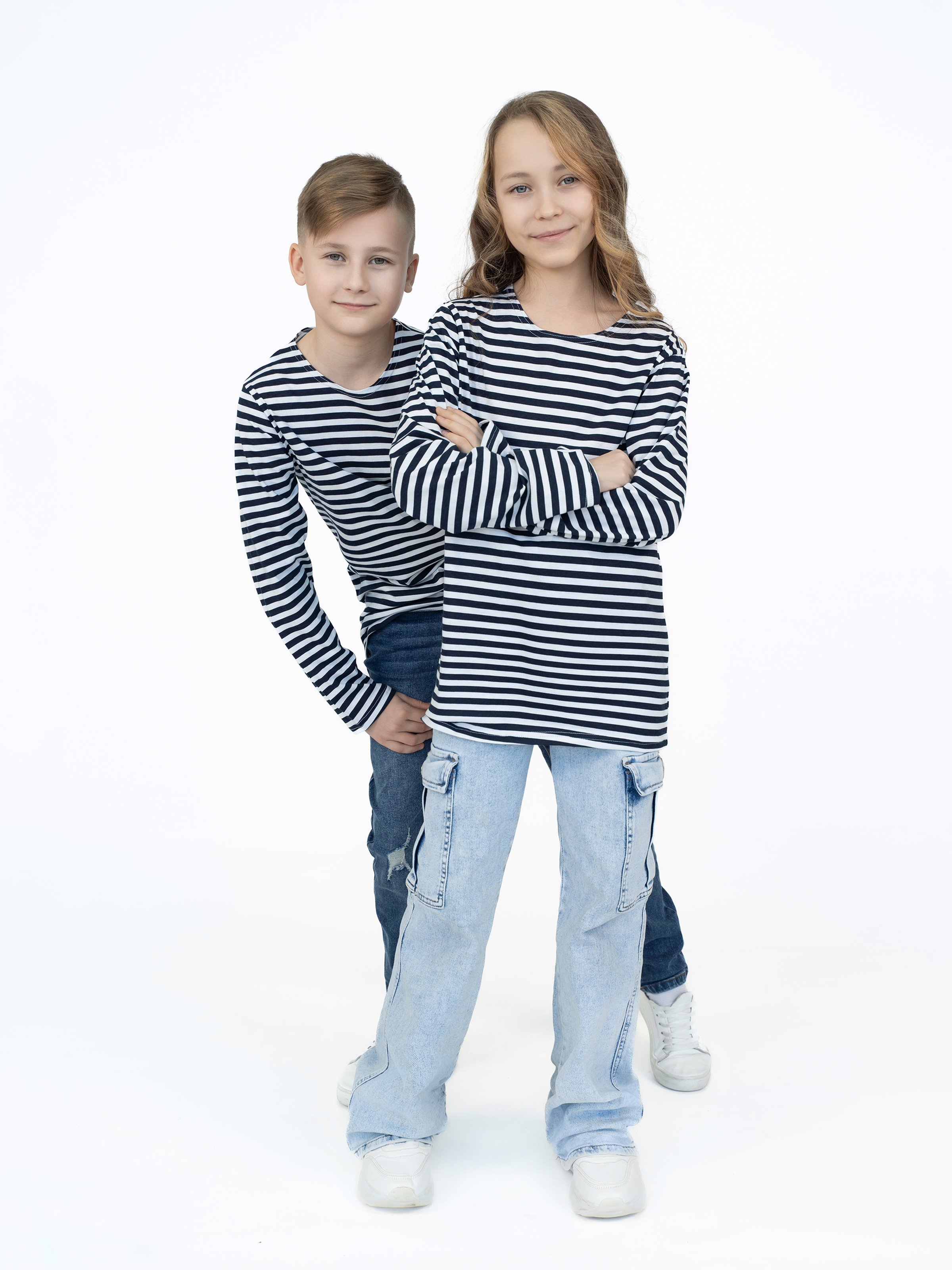 Лонгслив Утенок 516 темно-синий полоска - фото 40
