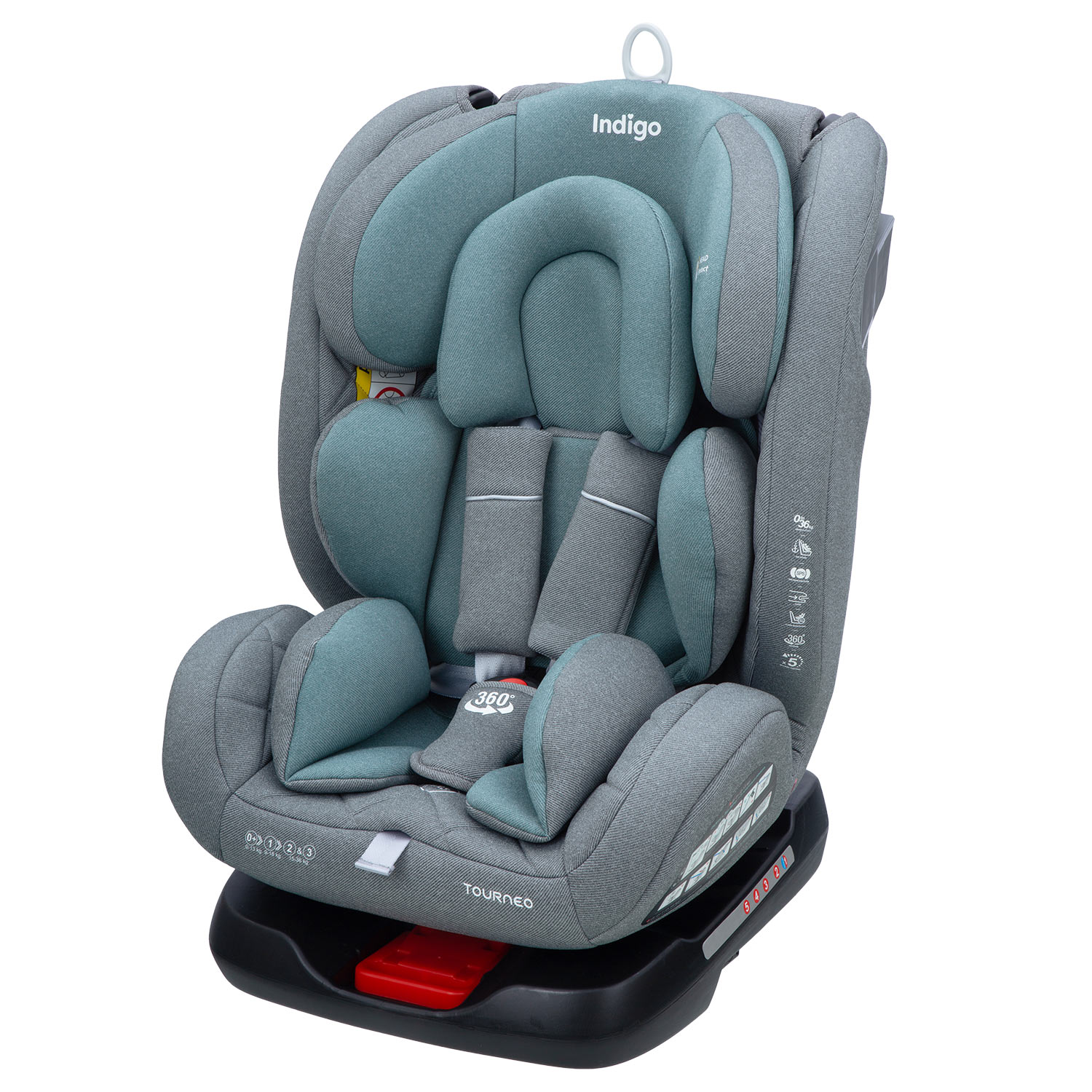 Автокресло Indigo Tourneo Isofix 0+/1/2/3 (0-36 кг) серый - фото 14