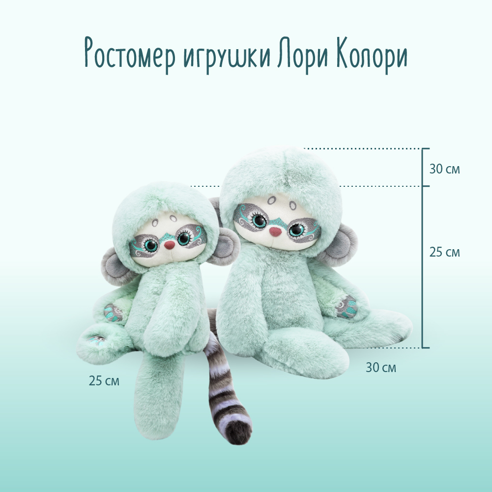 Игрушка мягкая BUDI BASA лемур 25 см - фото 9