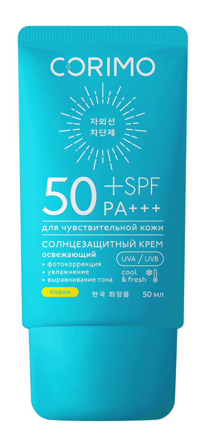 Солнцезащитная косметика CORIMO Солнцезащитный охлаждающий крем для лица и тела с алоэ водостойкий SPF 50+ - фото 1