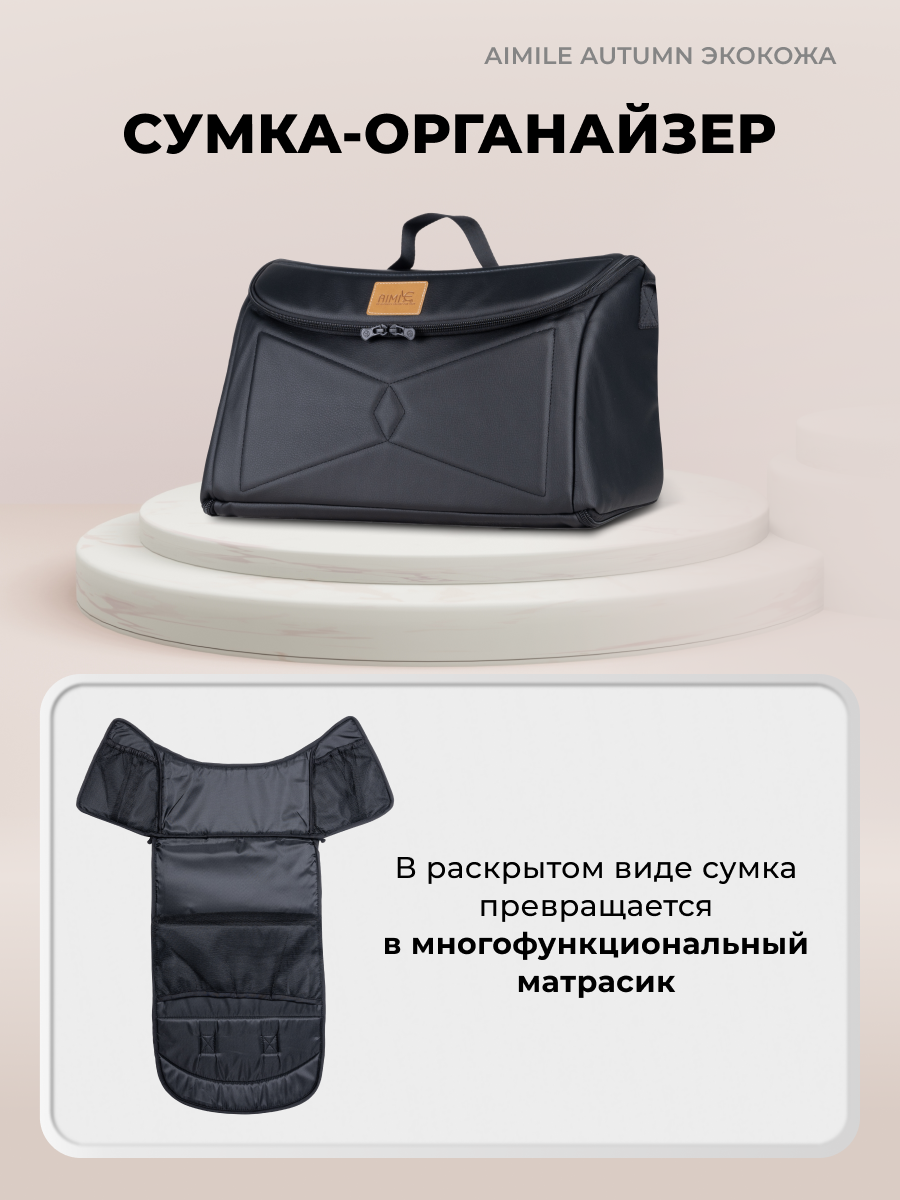 Коляска трансформер Aimile Original Autumn черный - фото 9