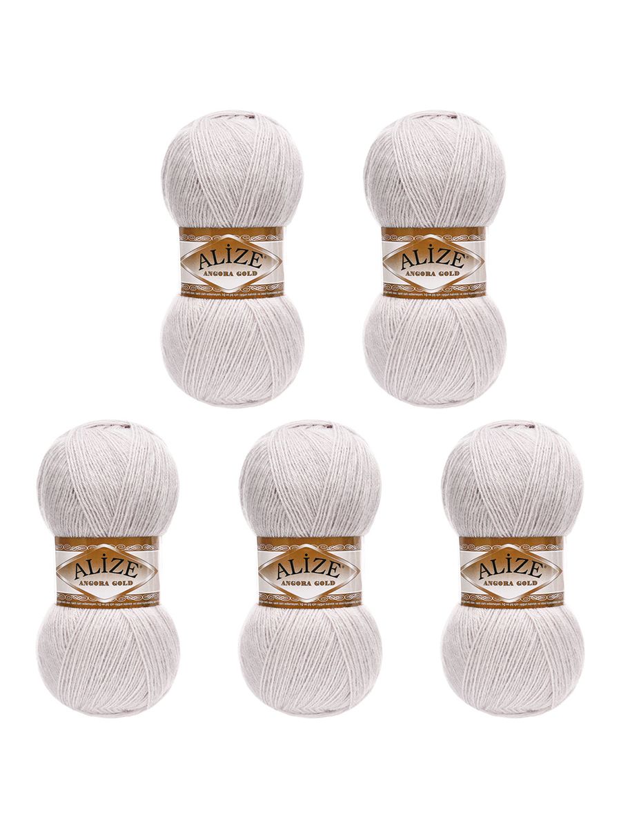 Пряжа Alize мягкая теплая для шарфов кардиганов Angora Gold 100г 550м 5 шт 168 белая зима - фото 6