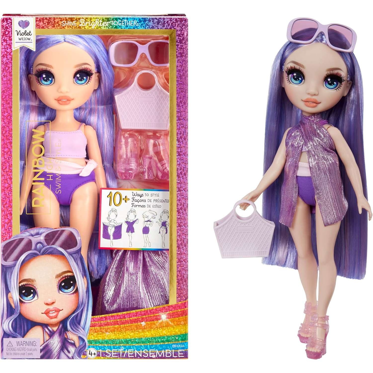 Кукла Rainbow High Swim and Style Fashion Violet 507314EUC - фото 1