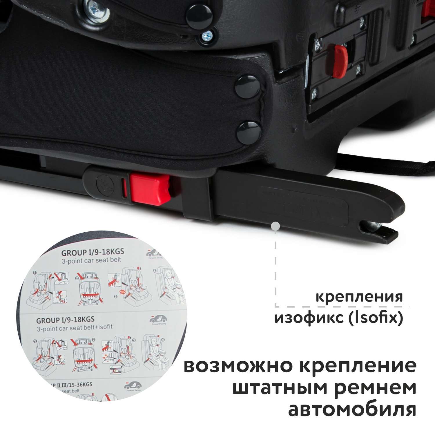 Автокресло Babyton Maverick Black Isofix 1/2/3 (9-36 кг) - фото 5