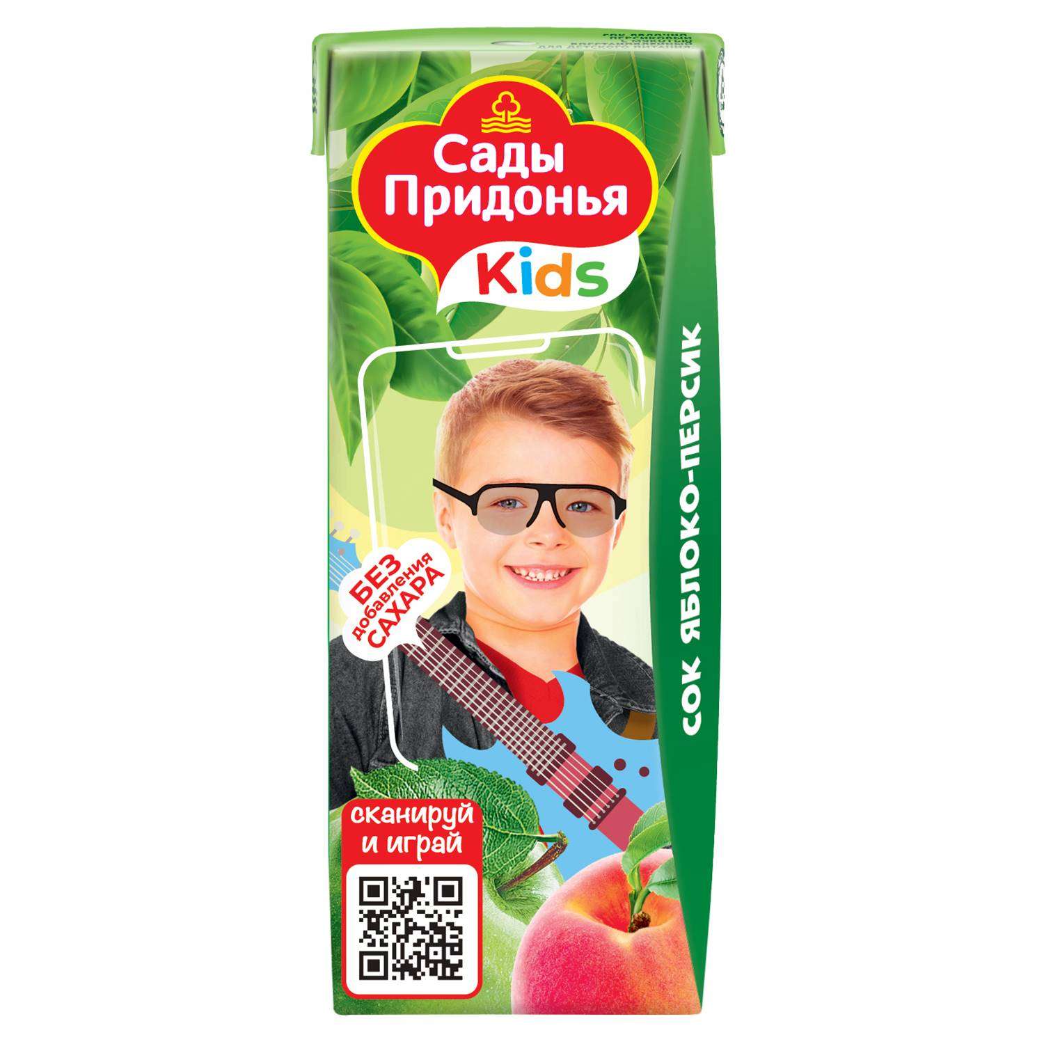Сок Сады Придонья яблоко-персик с мякотью 0.2л с 6месяцев - фото 1