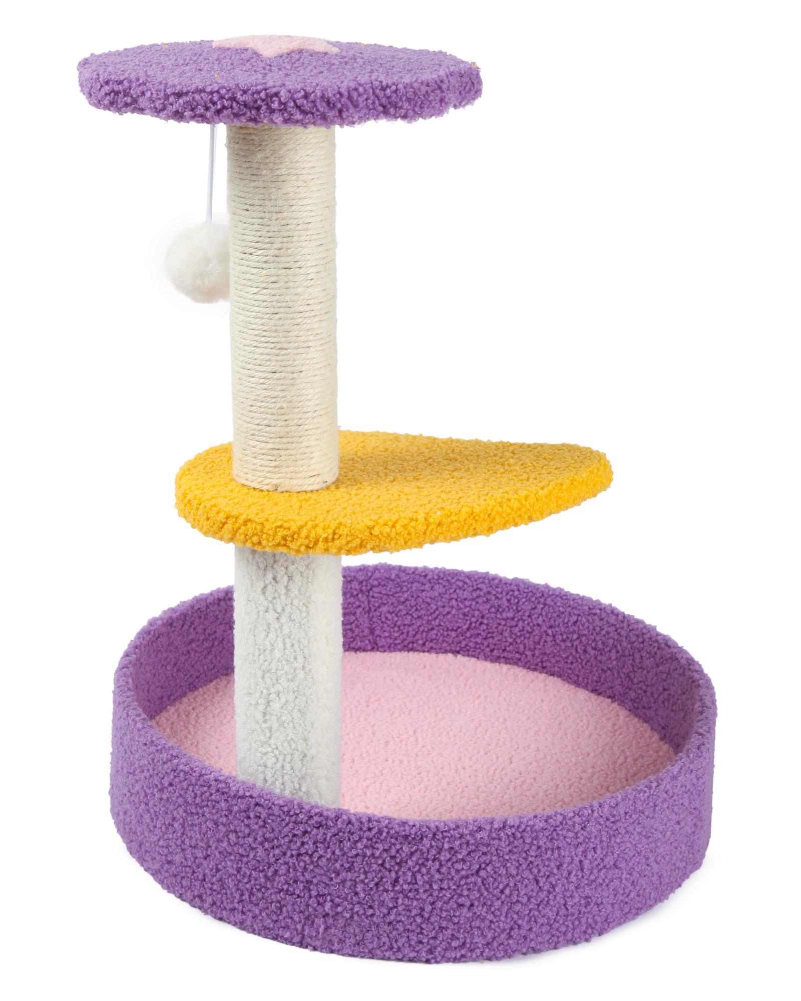 Когтеточка для кошек Barbaks Столбик с двойной сидушкой Пьедестал 47*37см - фото 7