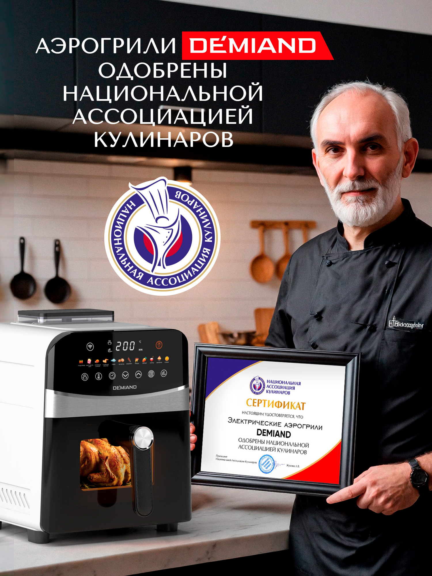 Аэрогриль DEMIAND Sanders с Wi-Fi 6 л - фото 5