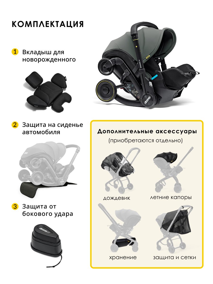 Автокресло Doona Doona X, цвет: Slate Green Isofix 0 (0 -13 кг) серый - фото 14