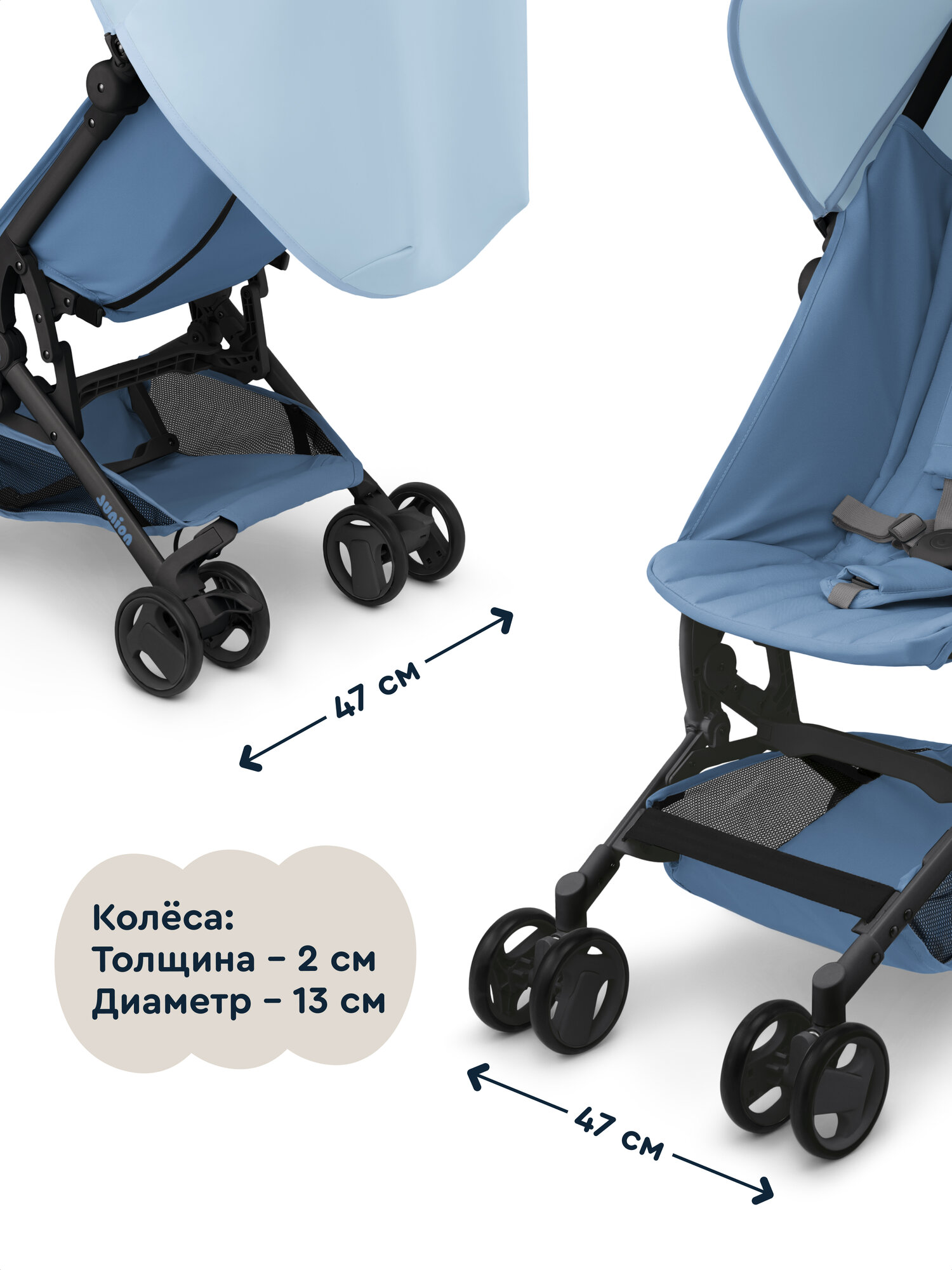 Коляска прогулочная Junion Tinbi синий - фото 17