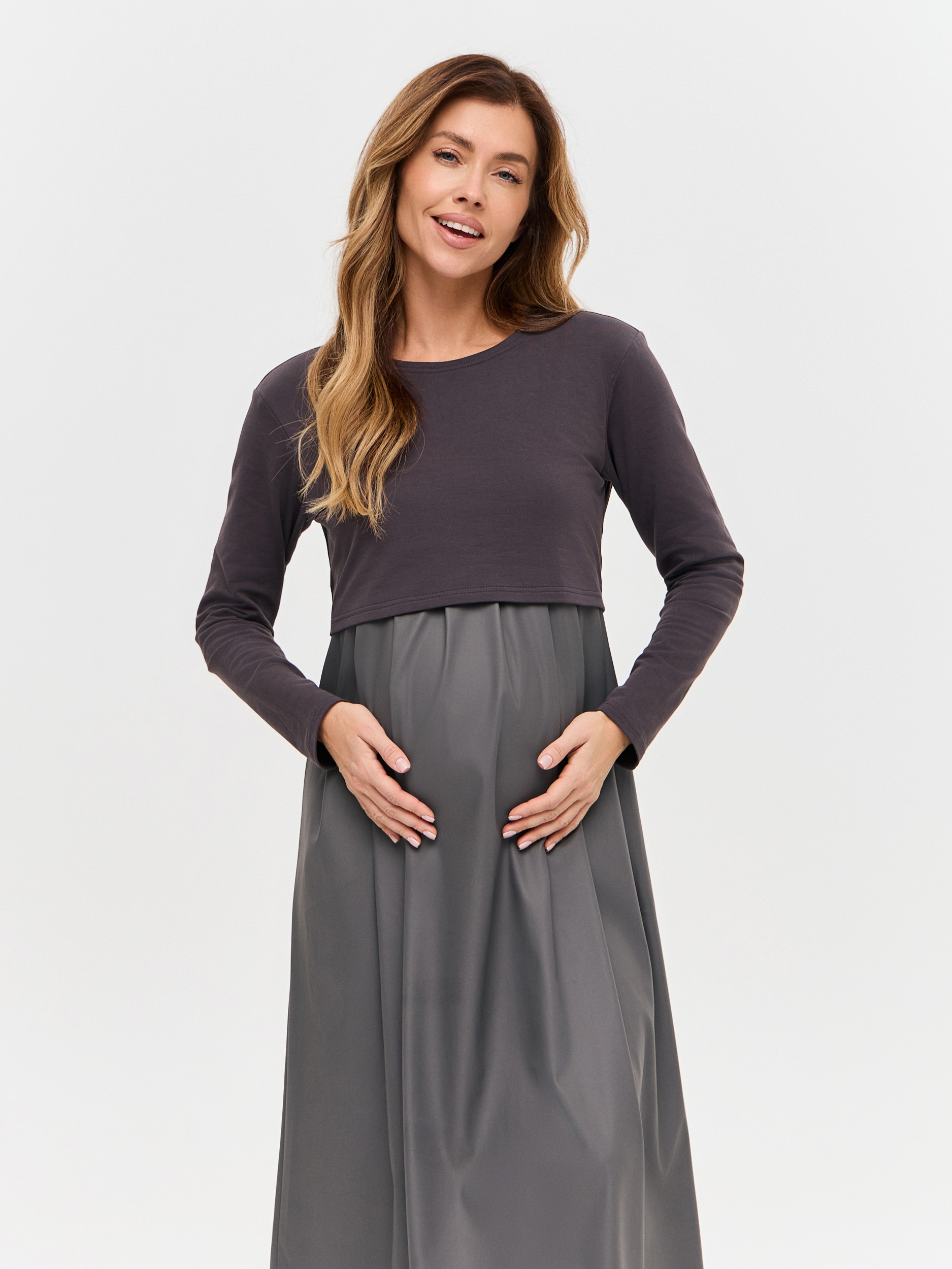 Платье для кормящих Proud Mom ПКОЖ-0500-антрацит - фото 7