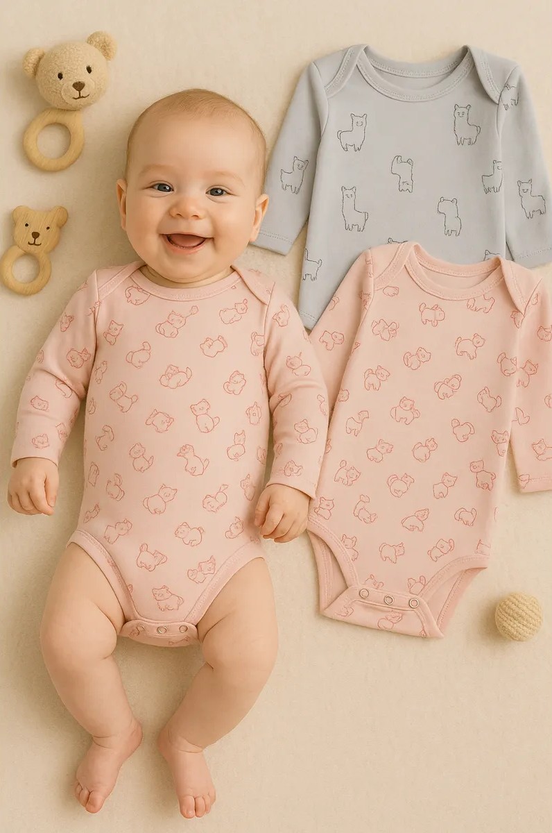 Боди 2 шт Mark Formelle (Марк Формэль) 13016-2/котики на розовом +альпаки на сером - фото 1