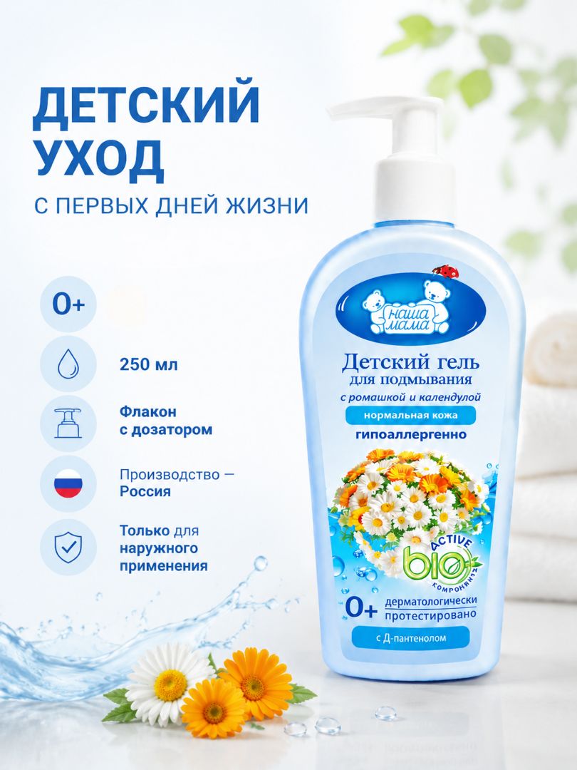 Гель для подмывания Наша Мама новорожденных 0+ 250 мл - фото 6